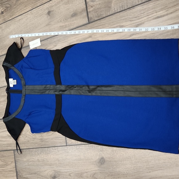 Ice Blue and Black Mini Dress - Picture 1 of 7